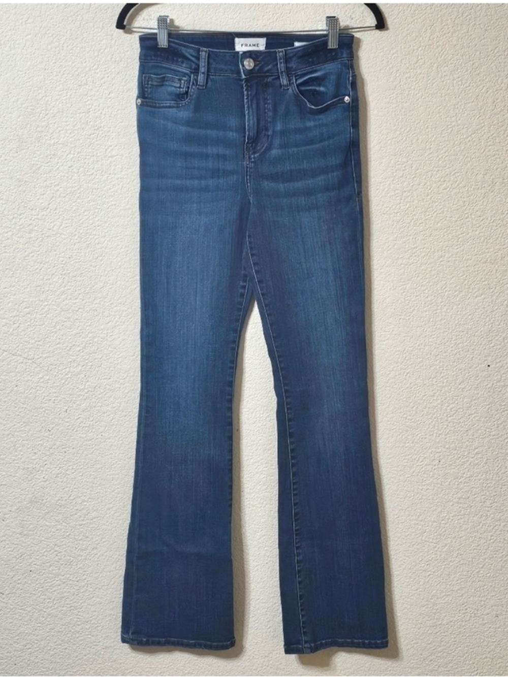Frame Jeans Womens 26 Le Mini Boot High Rise Blue Medium Wash Denim w Pockets